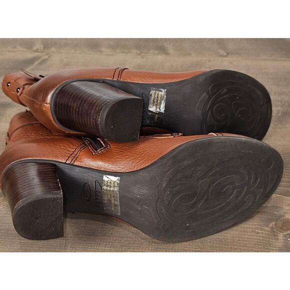 Clarks leather lace up boots ladies size 7.5M caramel brown  side zip - Picture 5 of 12